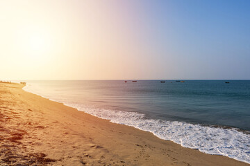 Beautiful sunset at Dhanushkodi beach, Rameshwaram, Tamil Nadu. India
