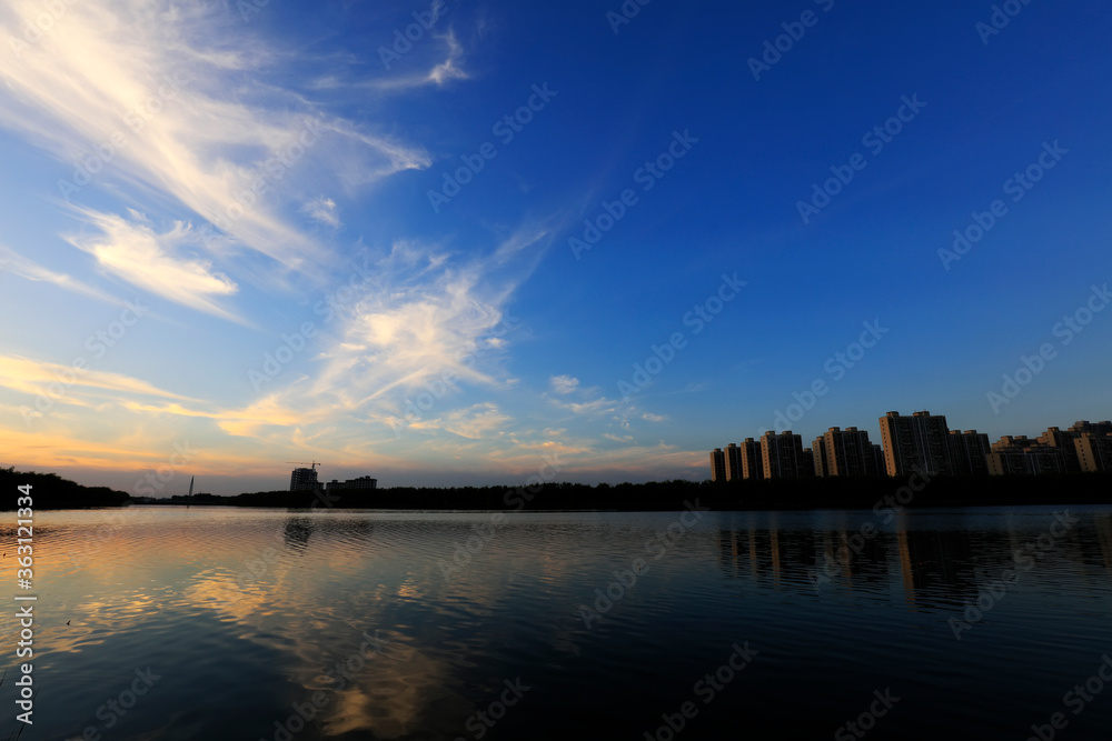 Poster Riverside Architectural Scenery