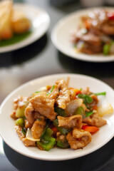 stir fried pork with bell  pepper