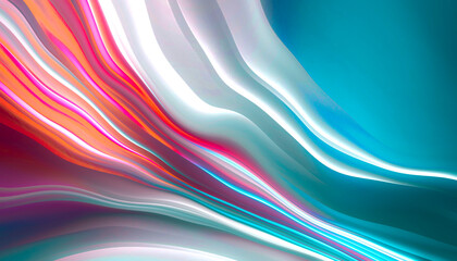 Abstract modern background with smooth neon liquid lines. Light lines, bright accent background. Acrylic fluid abstract.