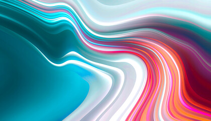 Abstract modern background with smooth neon liquid lines. Light lines, bright accent background. Acrylic fluid abstract.
