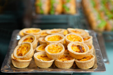 catering Egg tart on tray
