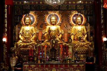 Wat Mangkon Kamalawat also known as Wat Leng Noei Yi, Dragon Lotus Temple, the largest and most...