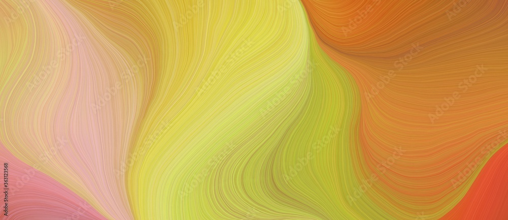 Poster background graphic element with smooth swirl waves background design with peru, golden rod and burly wood color