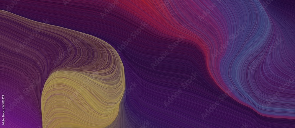 Leinwandbilder background graphic design with smooth swirl waves background design with very dark violet, pastel br