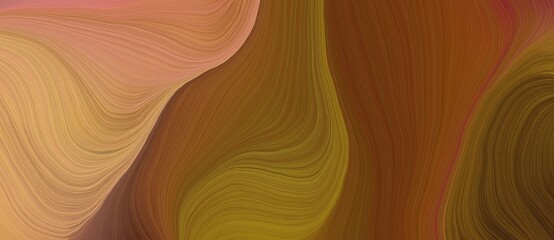 background graphic design with elegant curvy swirl waves background design with saddle brown, dark salmon and peru color