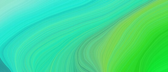 background graphic illustration with curvy background design with turquoise, lime green and pastel green color