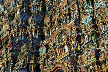 Meenakshi hindu temple in Madurai, Tamil Nadu, South India