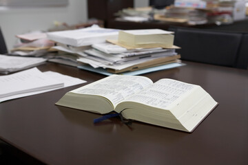 open book on the table