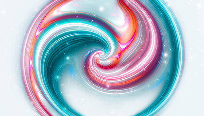 Abstract modern background with smooth neon liquid lines. Light lines, bright accent background. Acrylic fluid abstract.