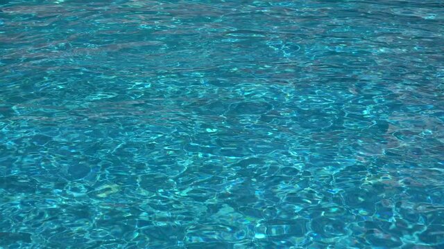 Crystal clear turquoise water in pool as background.