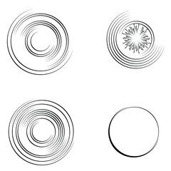 Radial speed Lines in Circle Form for comic books . Explosion background . Vector Illustration .Technology round Logo . Circular Design element . Abstract Geometric shape . Sunburst .