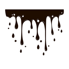 Black spreading paint on a white background. Vector illustration
