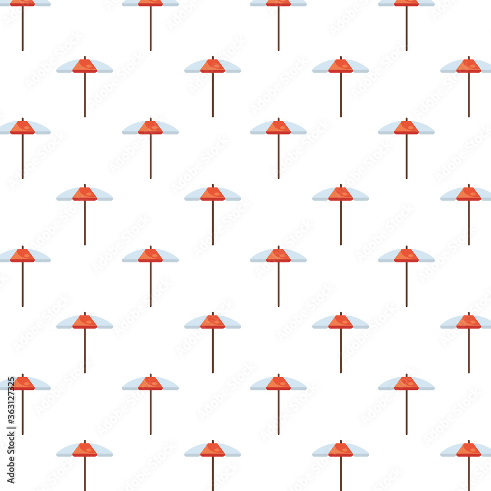 Wall mural umbrellas beach accessories pattern background