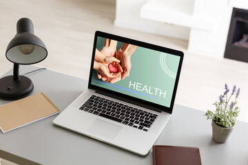 Healthcare online consulting concept, health by laptop