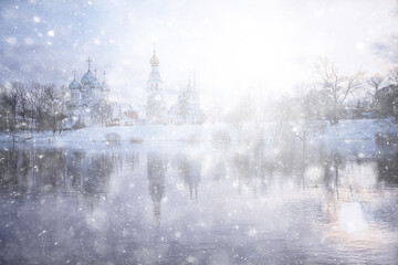 landscape orthodox church of Vologda, historical center of tourism in Russia, christian church landscape