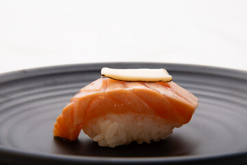 grilled salmon  nigiri japanese sushi