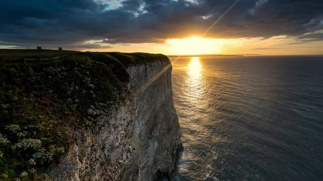 Timelapse of Bempton Cliffs sunset, Bridlington,Yorkshire,UK