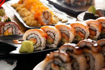 Assorted of japanese  roll among other japanese  norimki