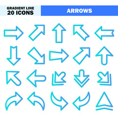 Arrows icon vector illustration in gradient line style for any projects