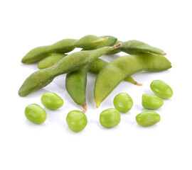 edamame beans isolated on white background