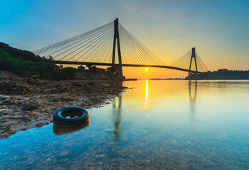 Beautiful sunrise at Barelang Bridge - Batam island