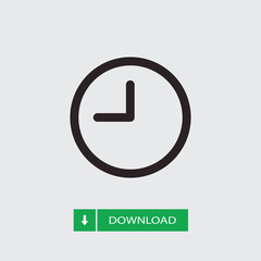 Clock icon vector. Time sign