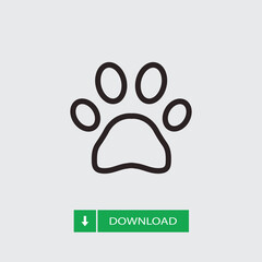 Paw icon vector. Pet sign