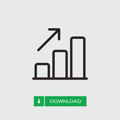 Increase icon vector. Graph sign