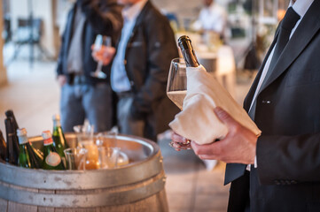 young woman with a glass of wine