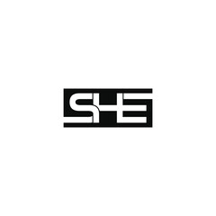 she letter original monogram logo design