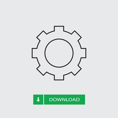 Gear icon vector. Cogwheel sign
