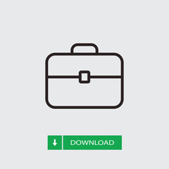 Briefcase icon vector. Suitcase sign