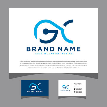 initials pgc logo with a business card vector