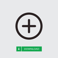 Obraz premium Plus icon vector. Add sign