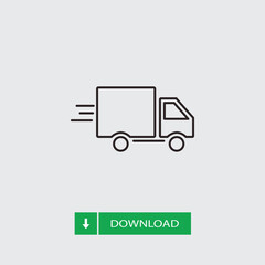 Delivery truck icon vector. Van sign