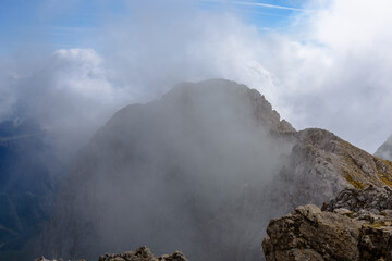 Amazing view from the top of the Pedraforca Massif, one of the most emblematic mountains in Catalonia, Spain.