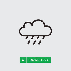 Rain icon vector. Cloud sign
