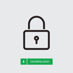 Lock icon vector. Padlock sign