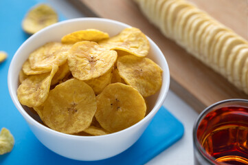 bowl of banana chips