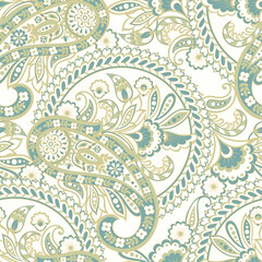 paisley floral vector illustration in damask style. ethnic background
