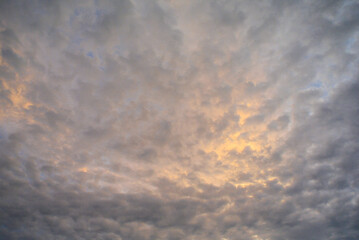 Nice clouds with sunset sky behind