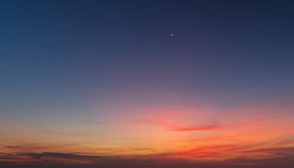Abstract amazing Scene of stuning Colorful sunset with Moving clouds background in nature and travel concept, wide angle shot Panorama shot.