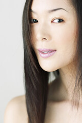 Obraz premium Close-up of a lady with long hair