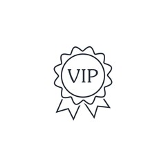  Badge VIP. Vector linear icon isolated on white background.
