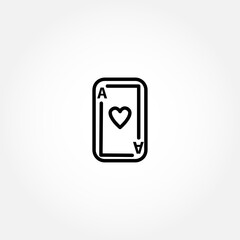 playing cards aces line icon. cards aces isolated line icon