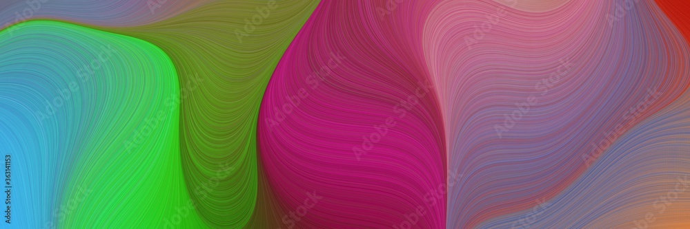 Poster abstract colorful background graphic with lines and antique fuchsia, medium sea green and medium tur