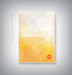 vector brochure cover design, book, poster, flyer, banner, booklet template, with polygonal geometric origami background