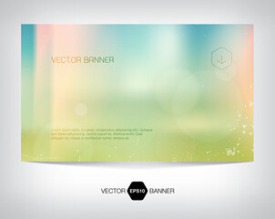 vector banner, card, flyer design template with soft blurry  distressed bokeh background with light leaks