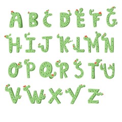cute cactus font © mamookkle